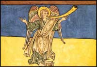 Gothic illuminated manuscripts - The Seventh Angel of the Apocalypse Proclaiming the Reign of the Lord, Metropolitan Museum of Art, New York
