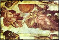 Michelangelo. The Creation of the Sun and Moon. 1508-1512. Fresco. Sistine Chapel, Vatican.